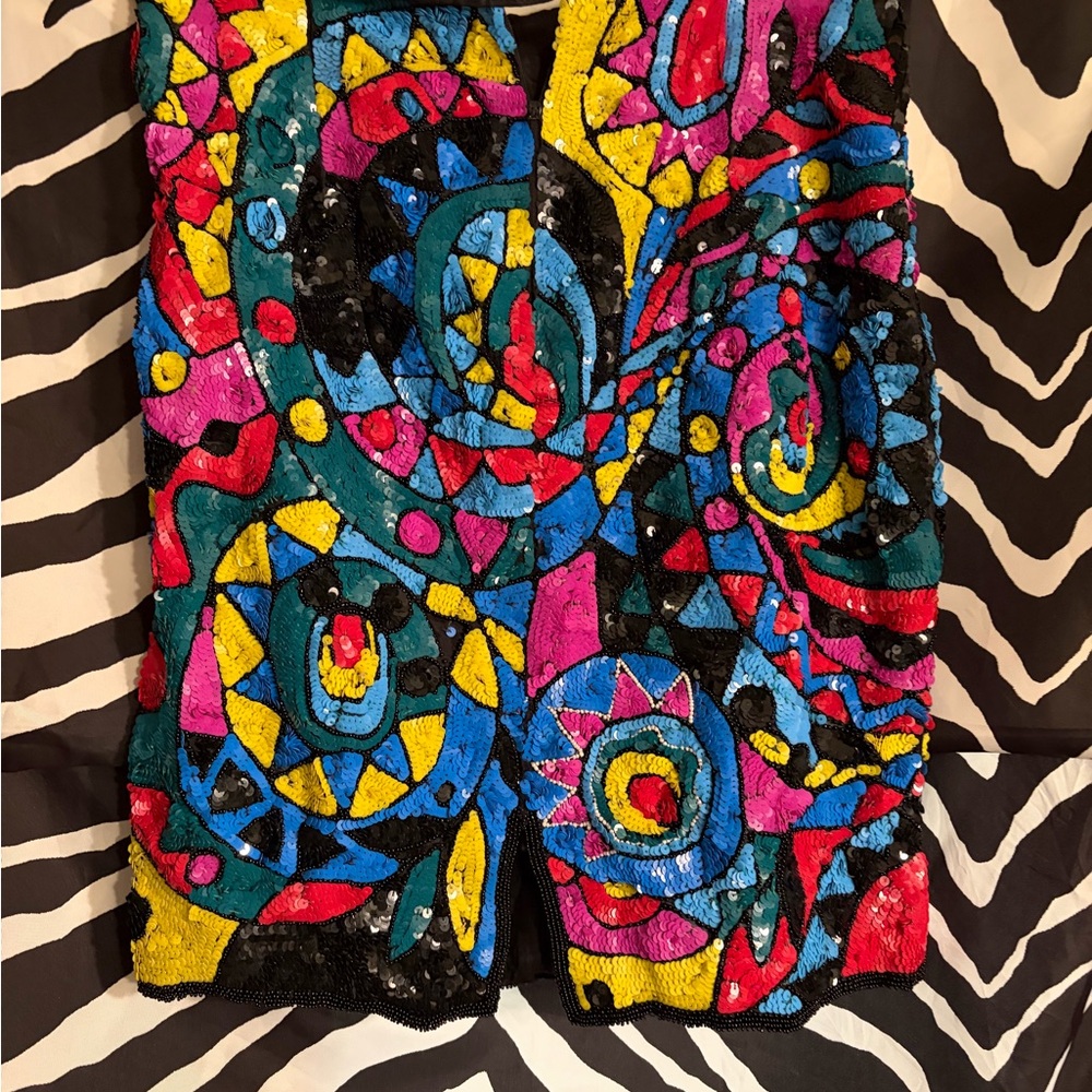 Sequin Hearts Multicolor High Low Skirt